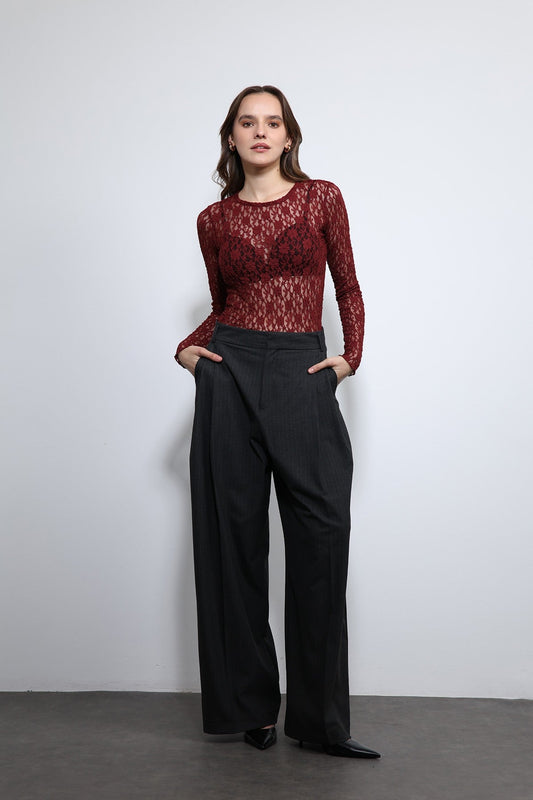 Antioch Sheer Blouse with Lace Details