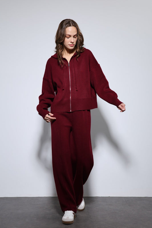 Antioch Hooded Top and Wide-Leg Knit Set