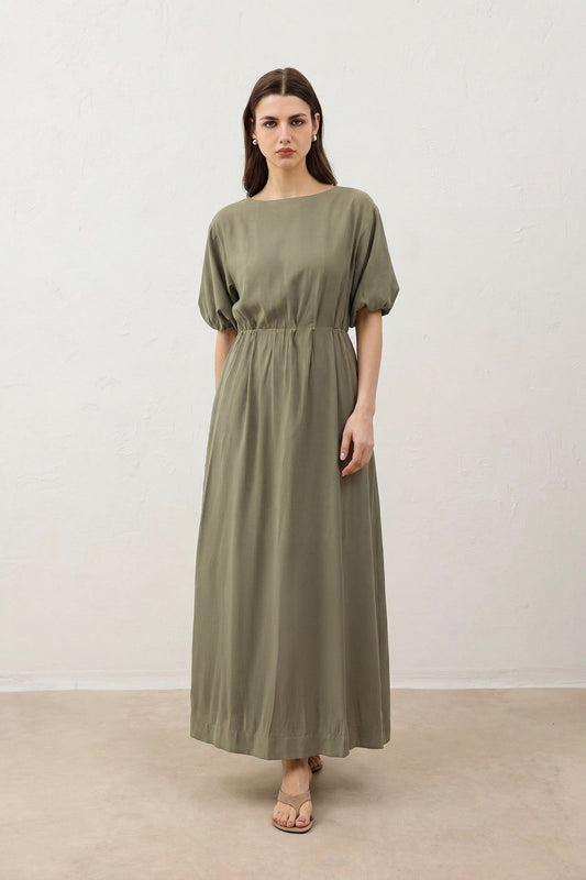 Antioch Balloon-Sleeve Midi Dress for Women