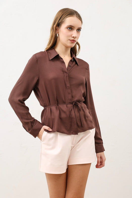 Antioch Women's Shirt with a Tie-Front Neckline