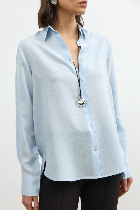 100% Lyocell Striped Women's Shirt