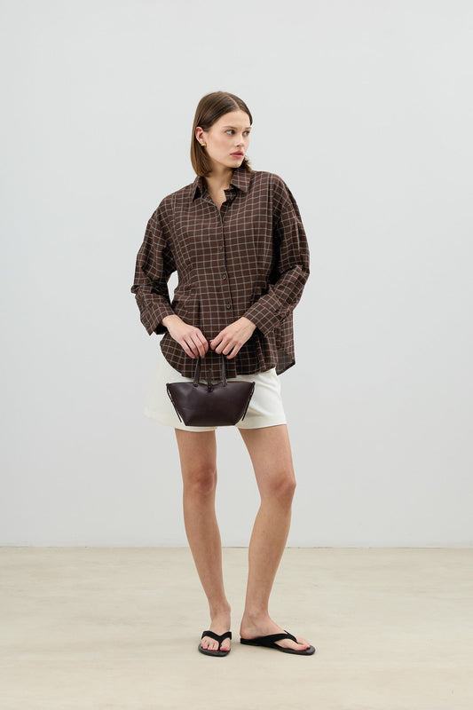 Antioch Pens Women's Checkered Shirt with Detailed Design
