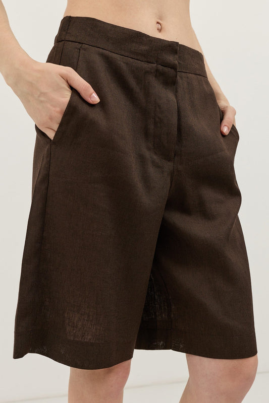 Women's Relaxed-Fit Linen-Blend Shorts