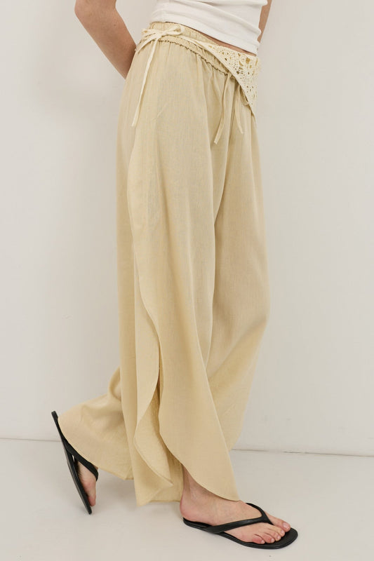 Antioch Women's Slit Pants with Linen Blend