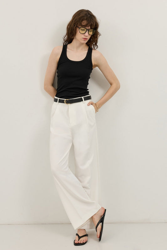 Antioch Wide-Leg Pleated Pants