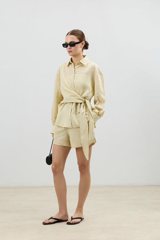 Antioch Women's Striped Shorts with a Modal Blend and Elastic Waistband