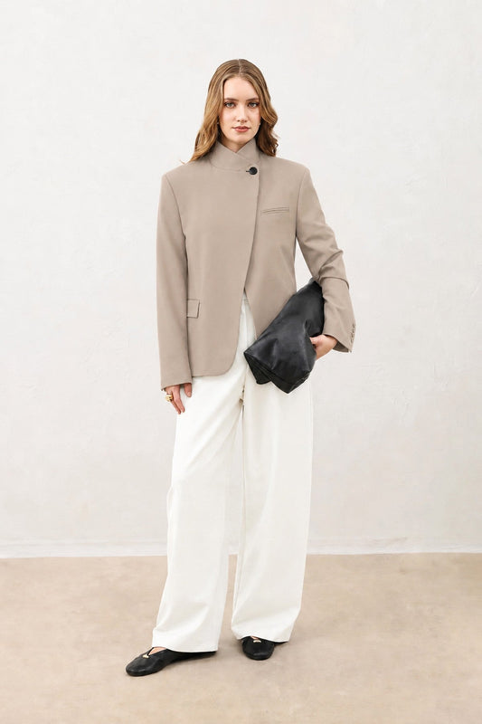 Women's Stand-Up Collar Blazer Jacket