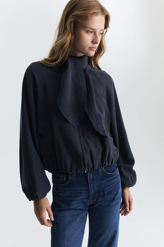 Lyocell-Blend Shawl-Collar Jacket