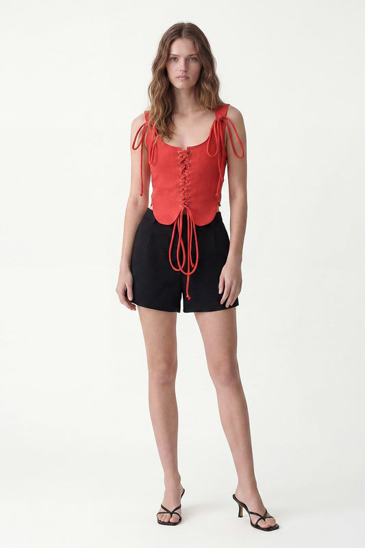 Zippered Corset-Style Top