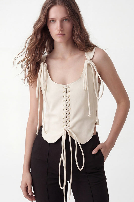 Zippered Corset-Style Top