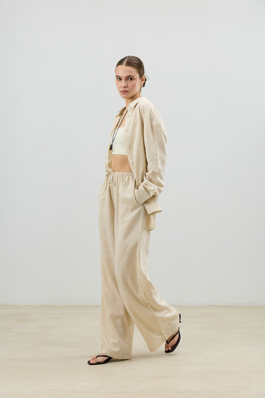 Antioch Linen-Blend Women's Shirt and Pants Set