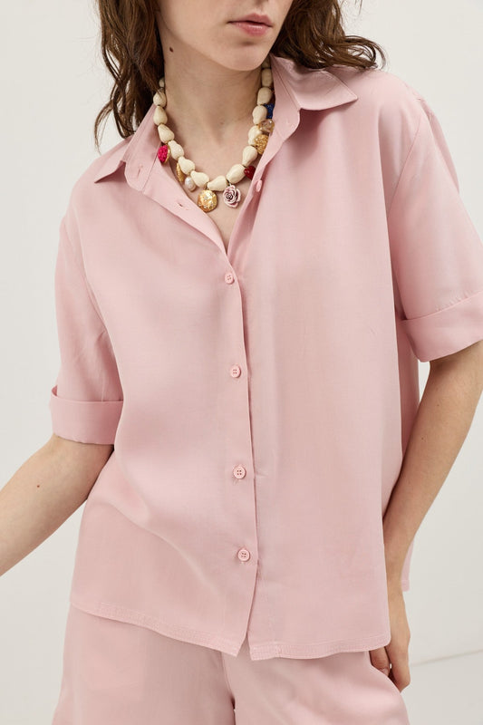 100% Lyocell Shirt and Shorts Set for Women