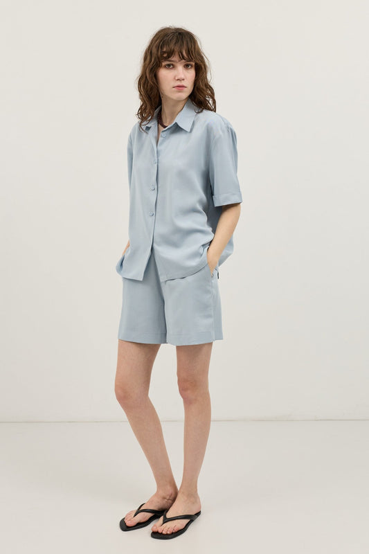 100% Lyocell Shirt and Shorts Set for Women