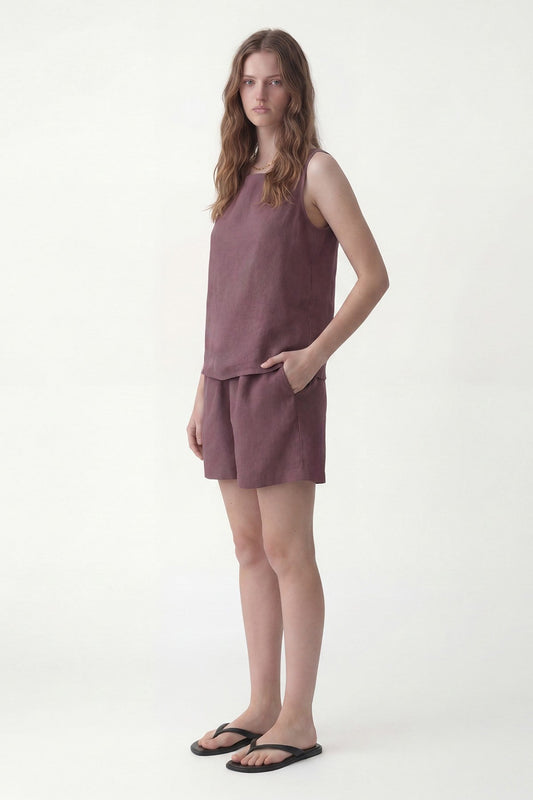 100% Linen Shorts Set