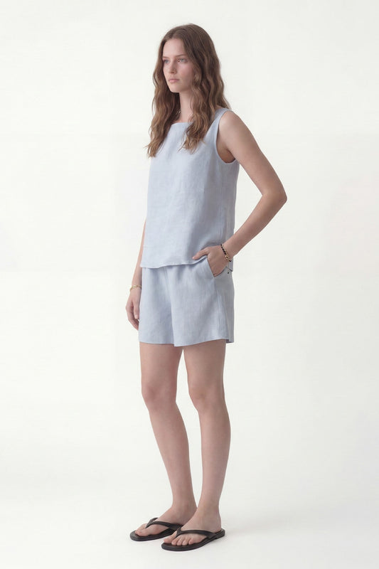100% Linen Shorts Set