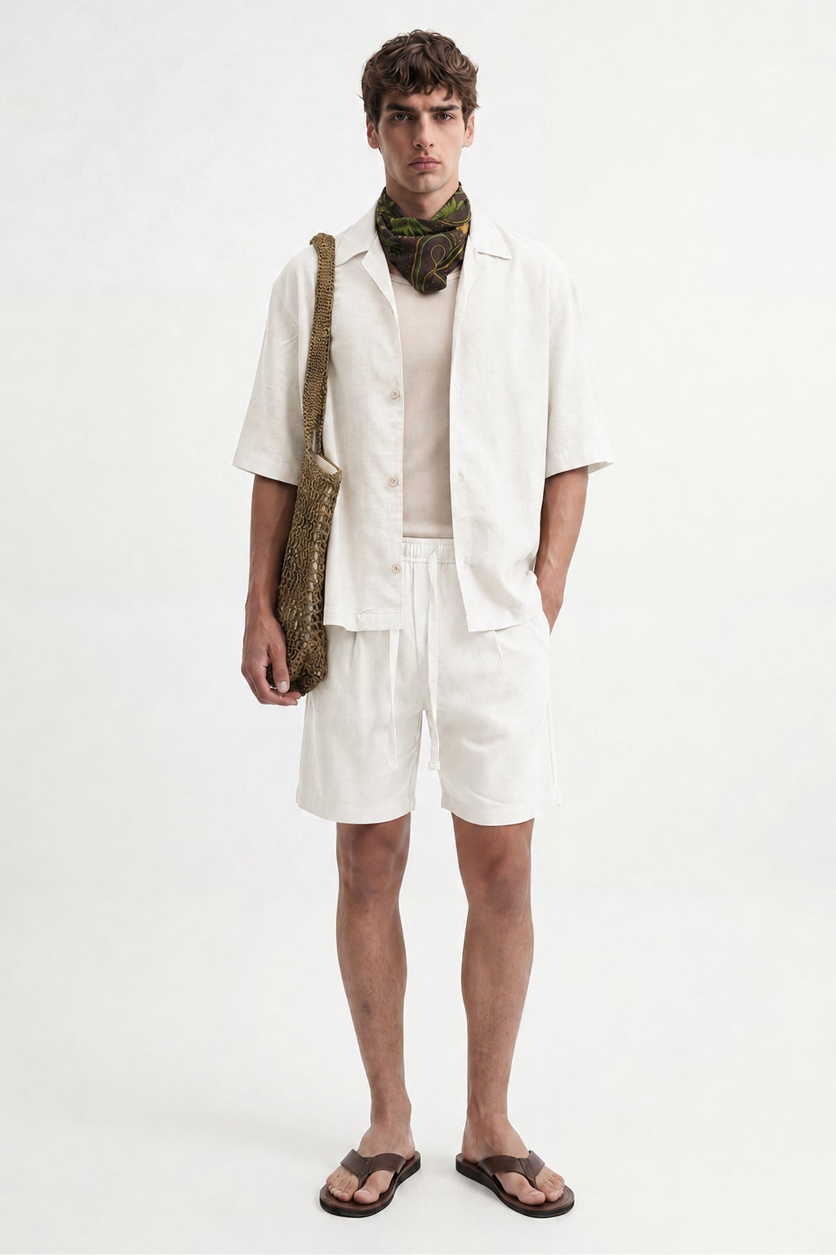 Men's Linen-Blend Bermuda Shorts