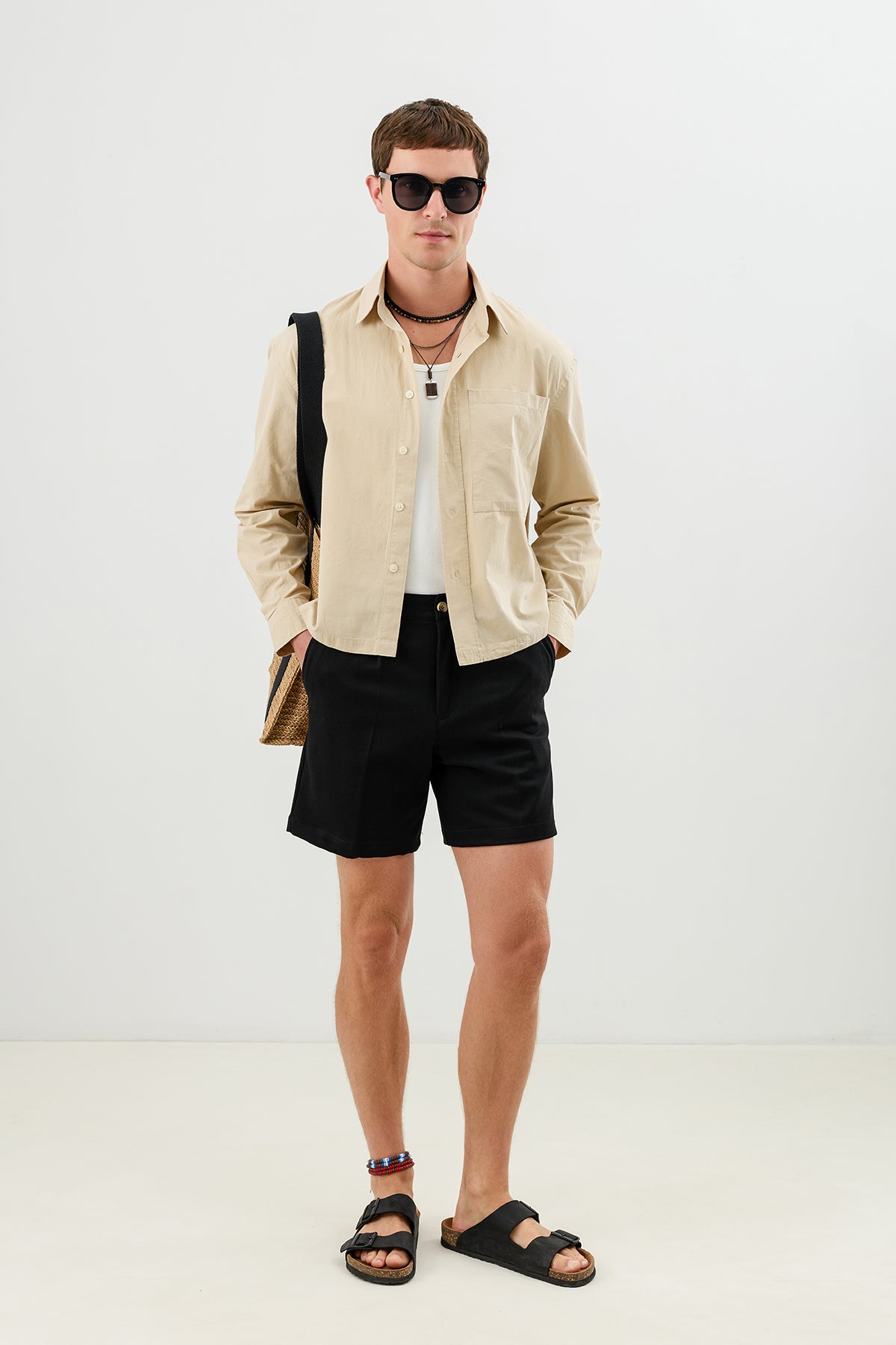 Men's Crop-Fit Shirt with Modal Blend