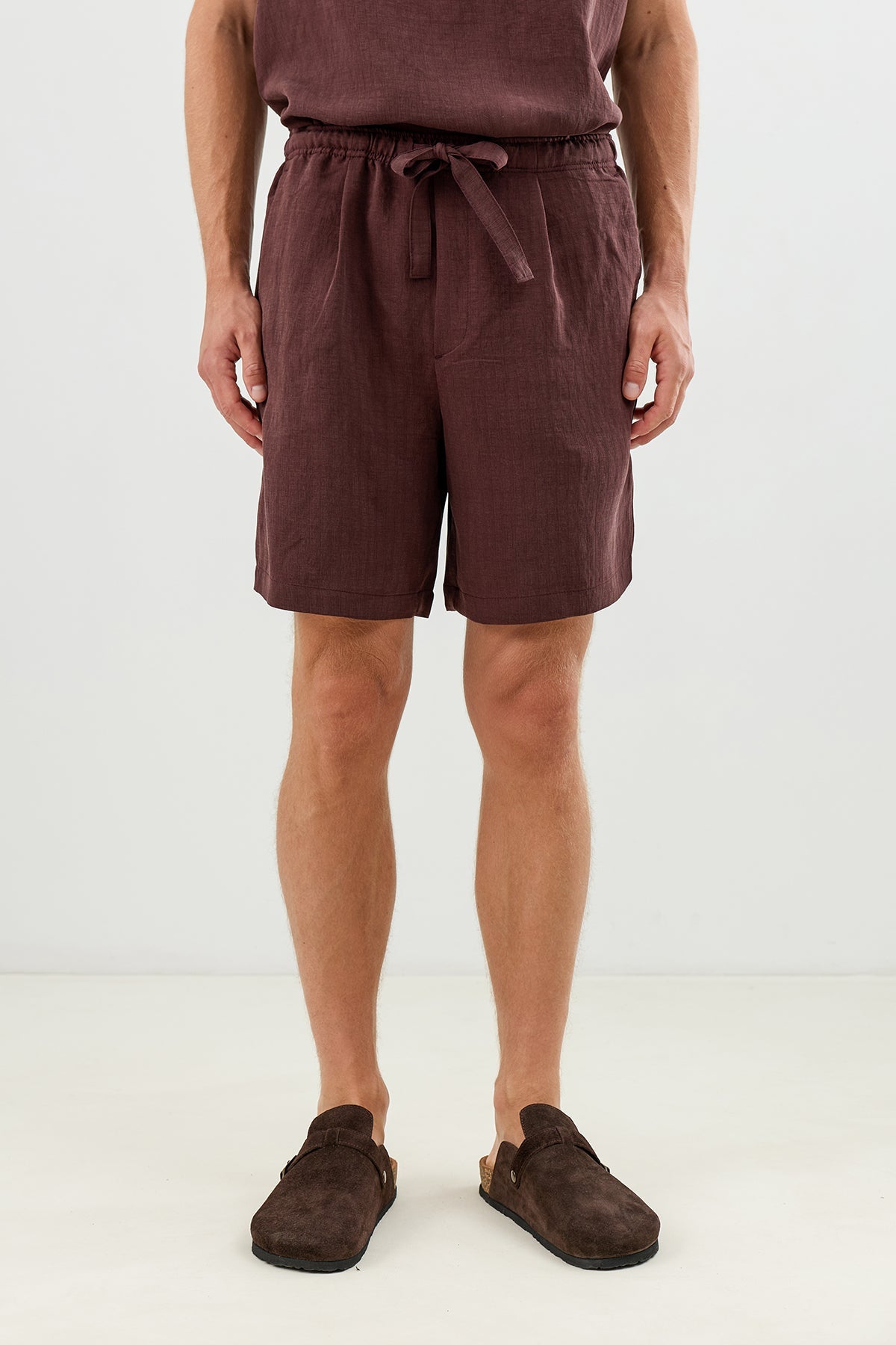 Men's Tie-Waist Shorts with Lyocell Blend