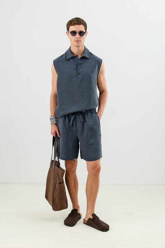 Men's Tie-Waist Shorts with Lyocell Blend