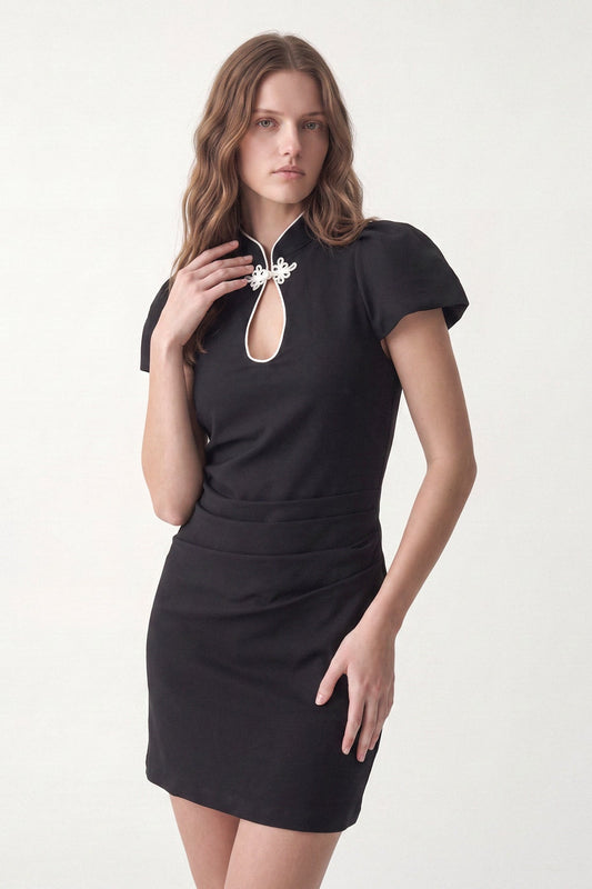 Mini Dress with Collar Detail