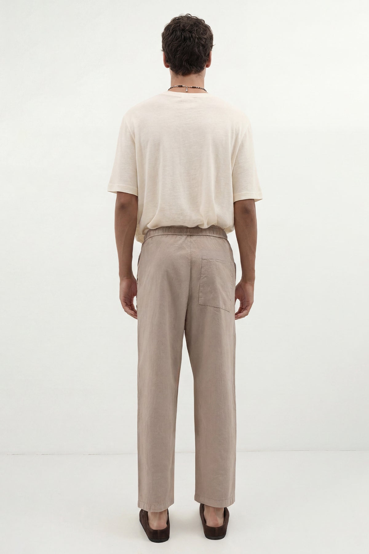Linen-Look Waistbanded Pants