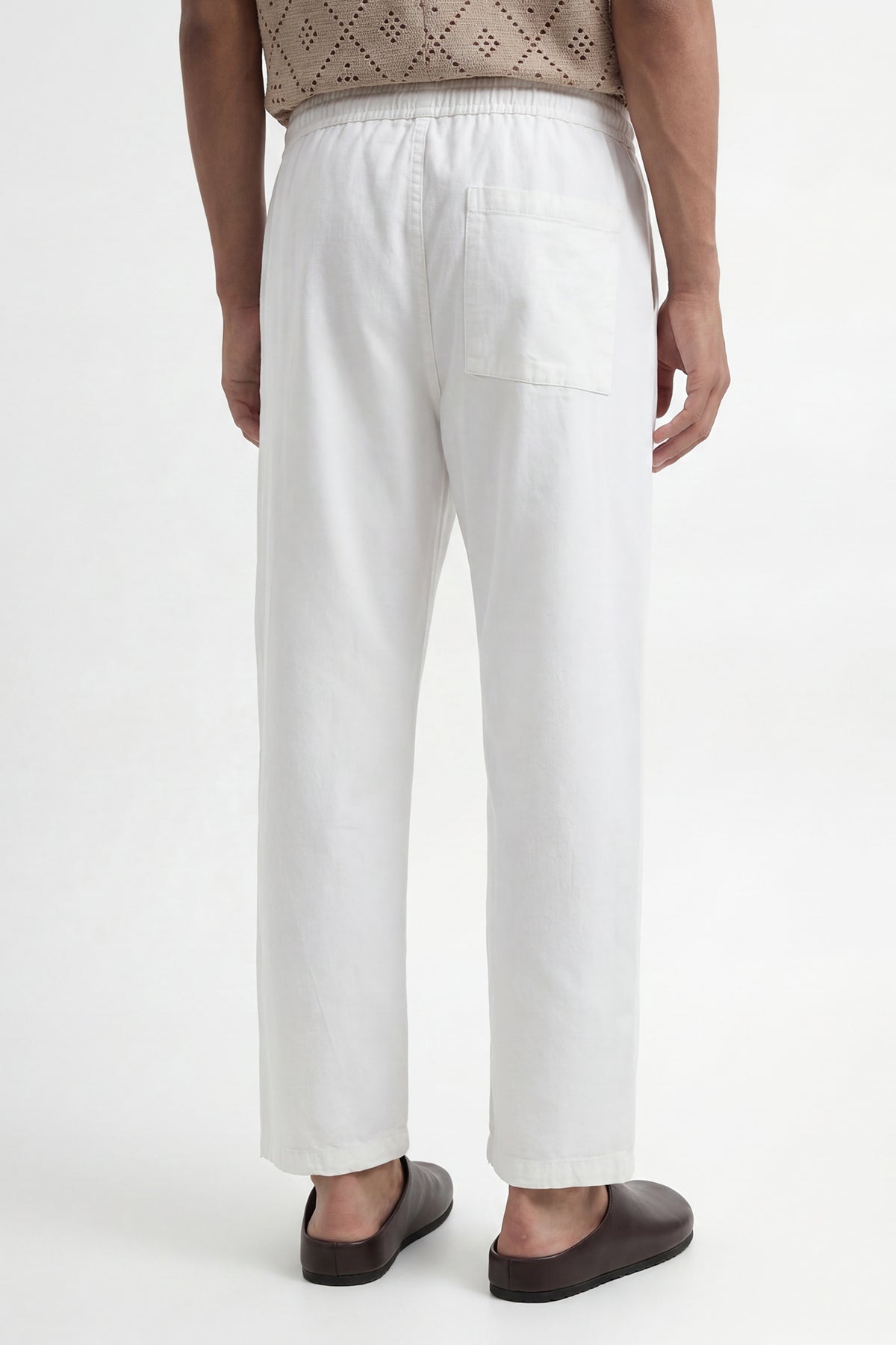 Linen-Look Waistbanded Pants