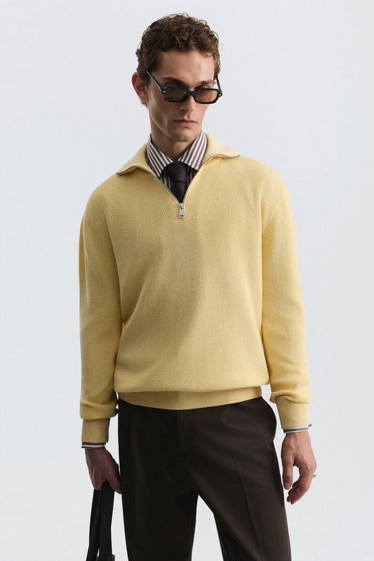 Men's Knit Sweater with a Zipper