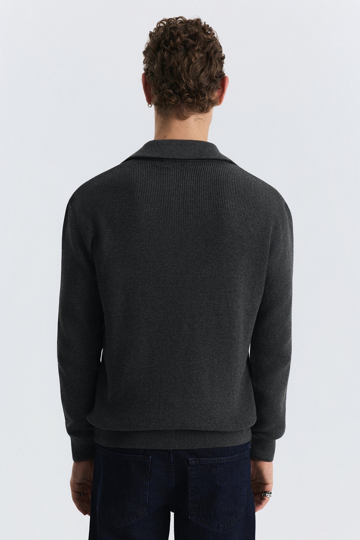 Men's Knit Sweater with a Zipper