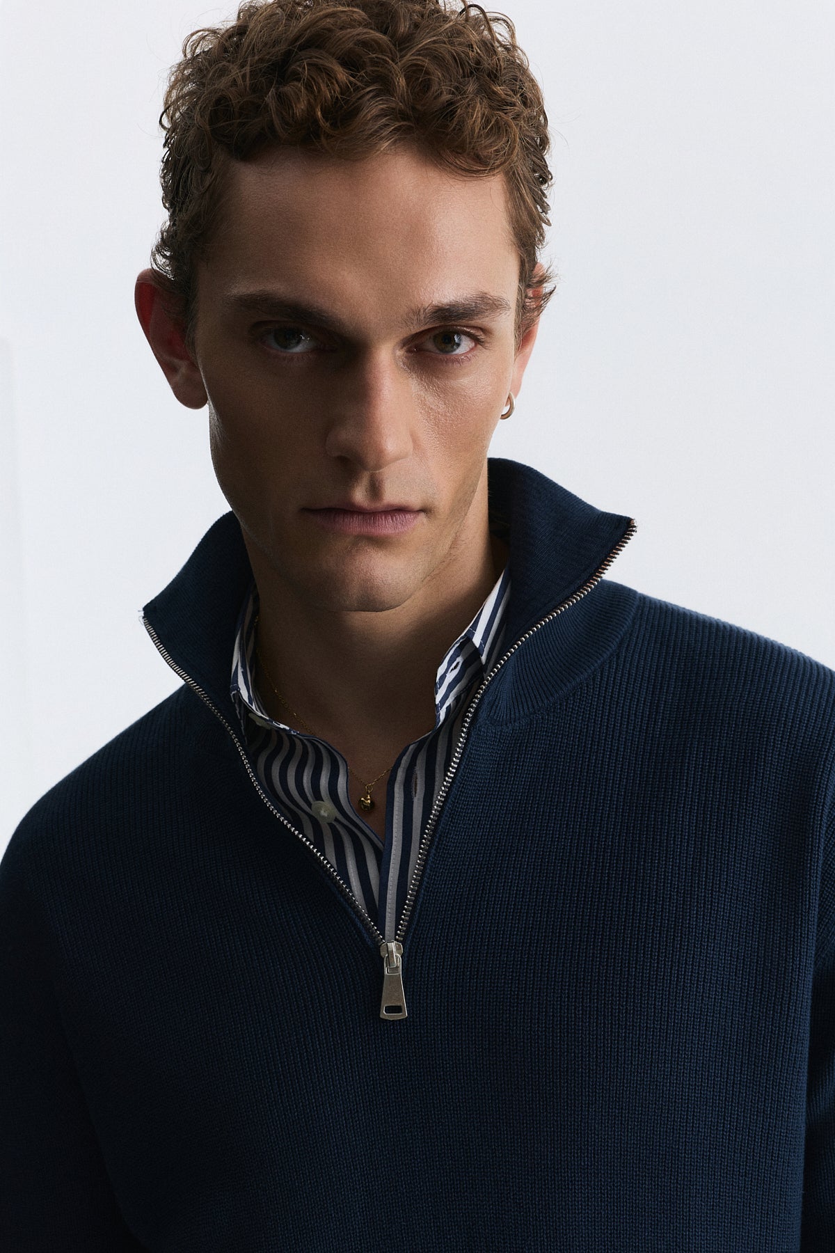 Men's Knit Sweater with a Zipper