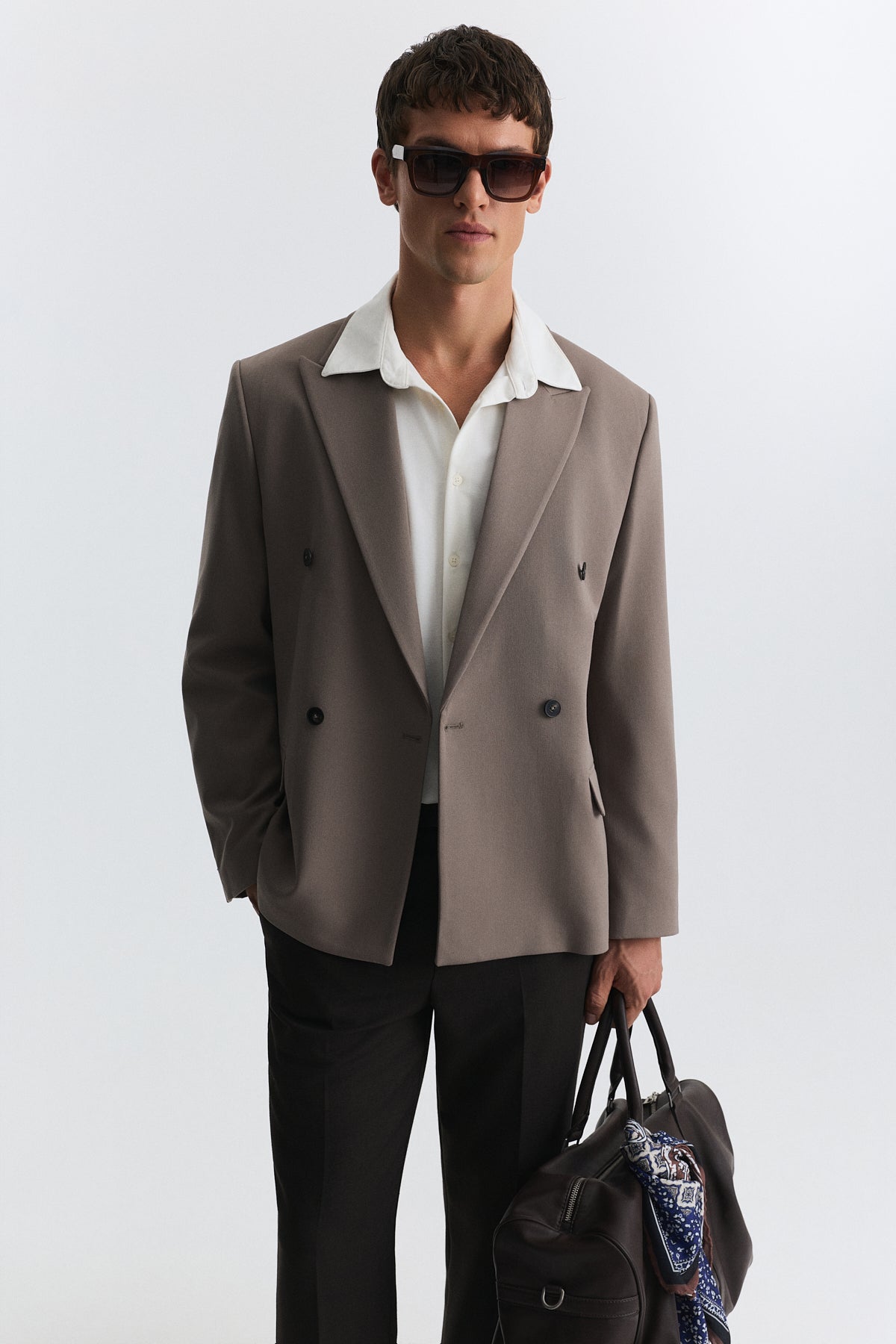 Relax Fit Double-Breasted Men's Blazer