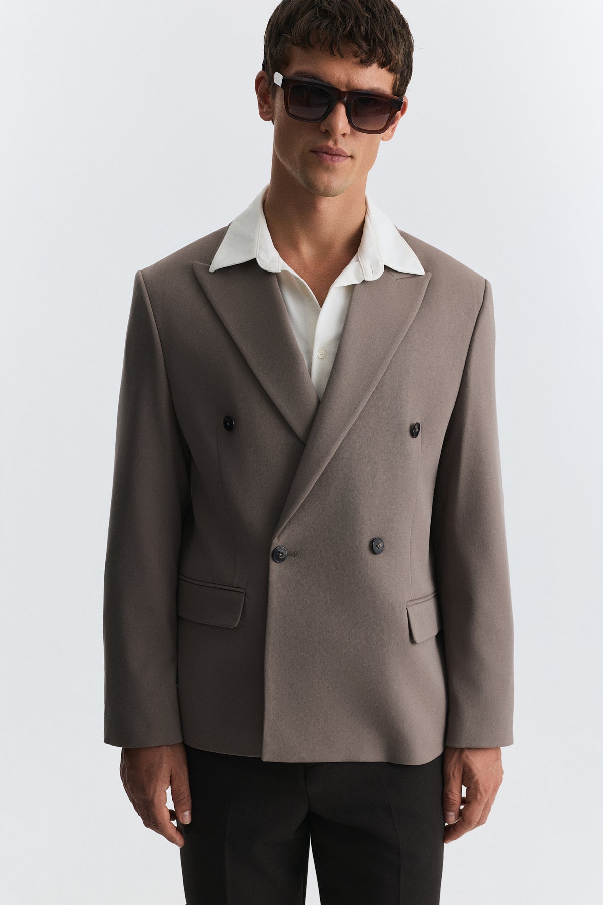 Relax Fit Double-Breasted Men's Blazer