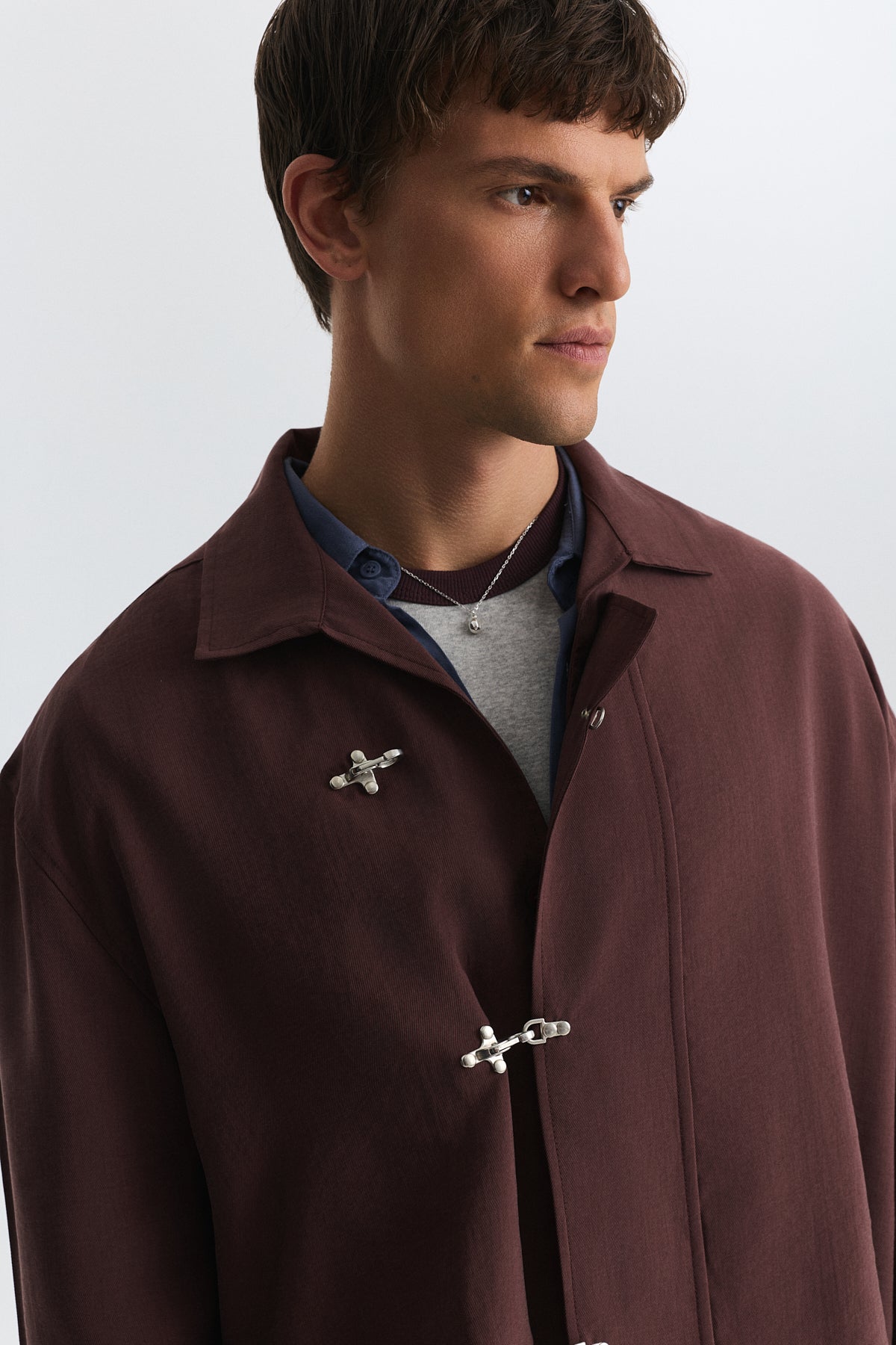 Shirt with Decorative Metal Buttons