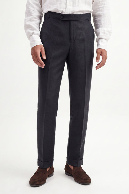 100% Linen Pants with Bow Detail