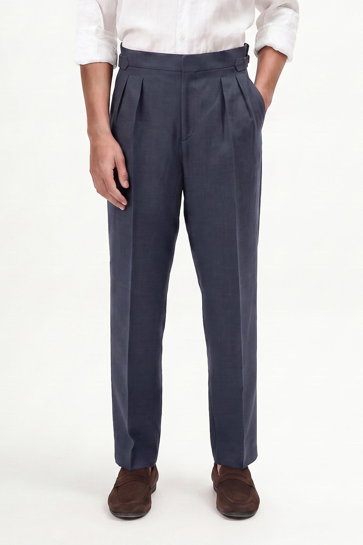 100% Linen Double-Pleated Pants