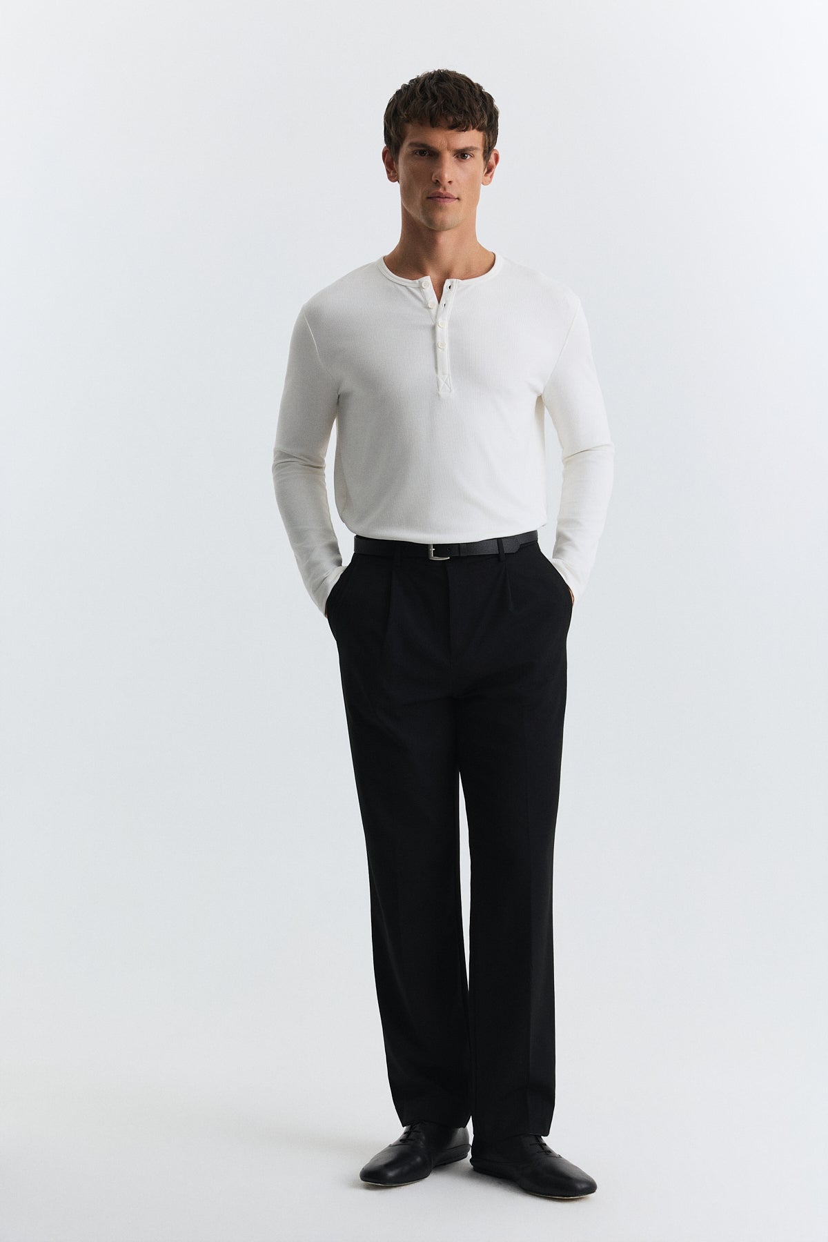 Regular-Fit Pleated Pants