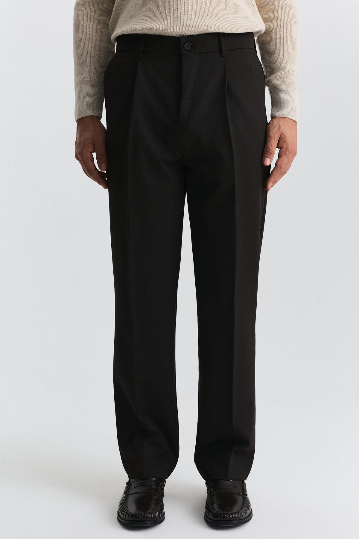 Regular-Fit Pleated Pants