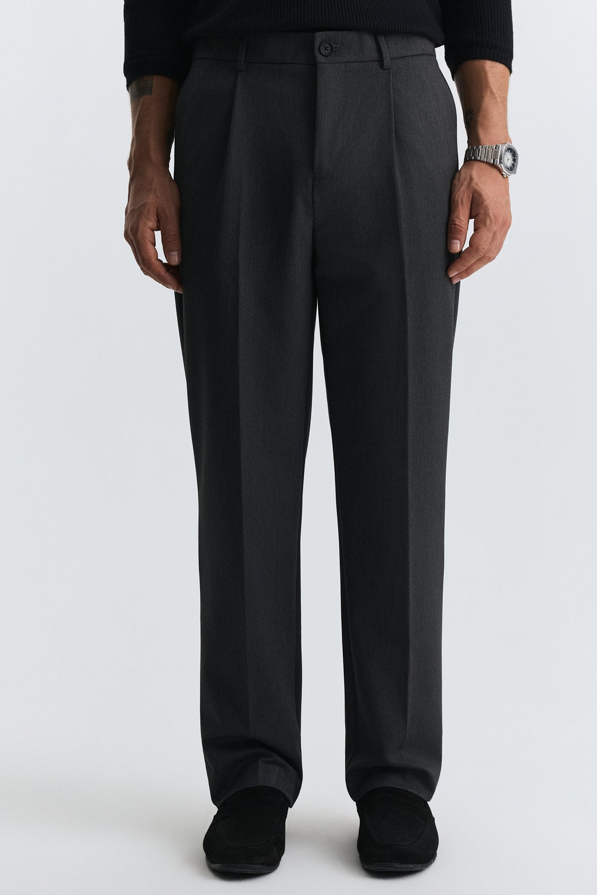 Regular-Fit Pleated Pants