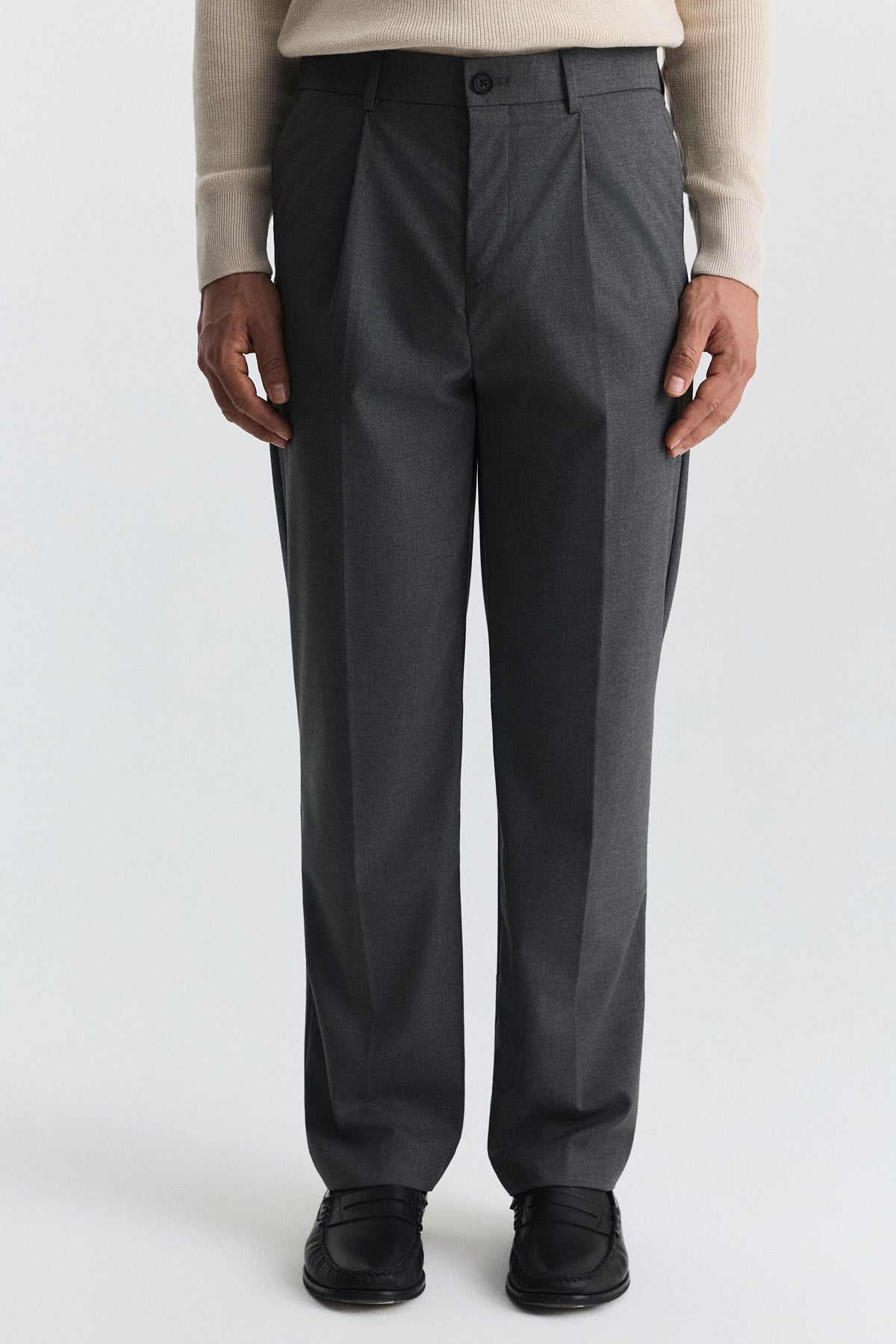 Regular-Fit Pleated Pants
