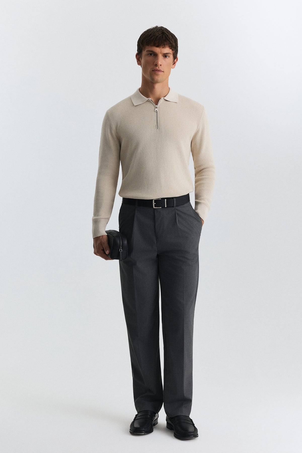 Regular-Fit Pleated Pants