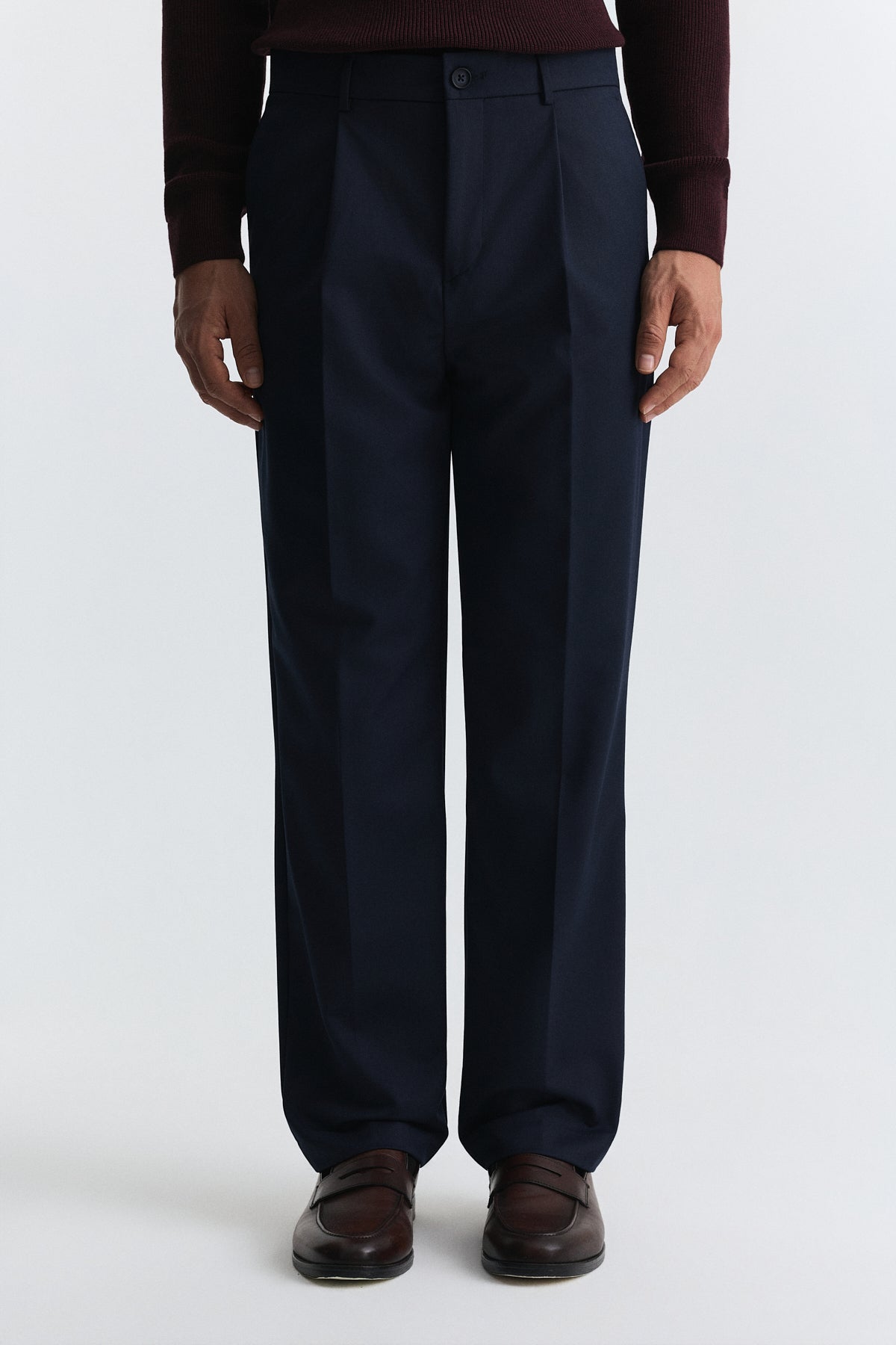 Regular-Fit Pleated Pants