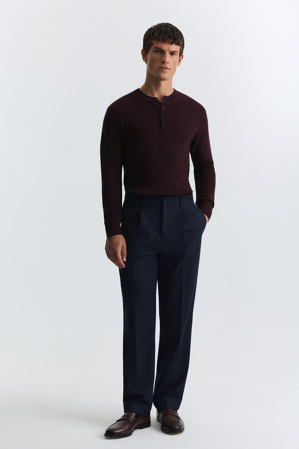 Regular-Fit Pleated Pants