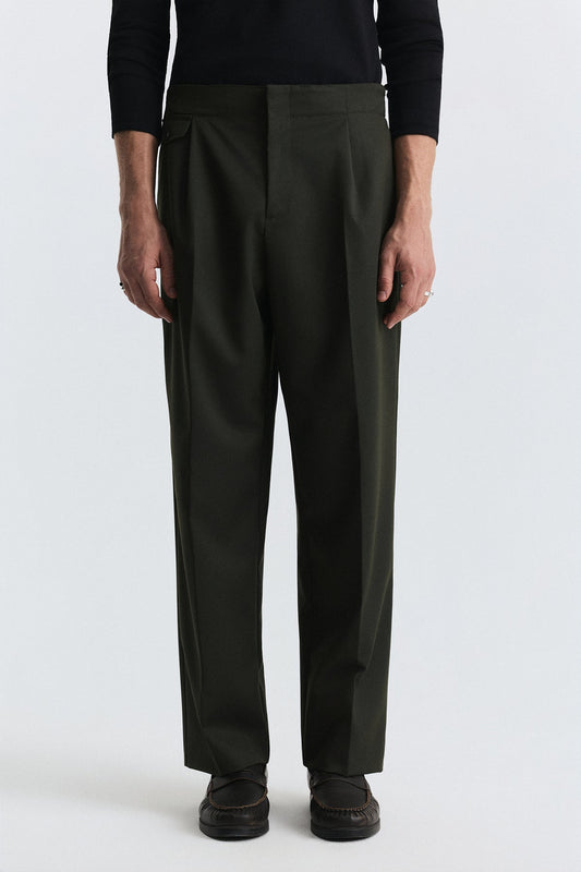 High-Waisted Pleated Pants
