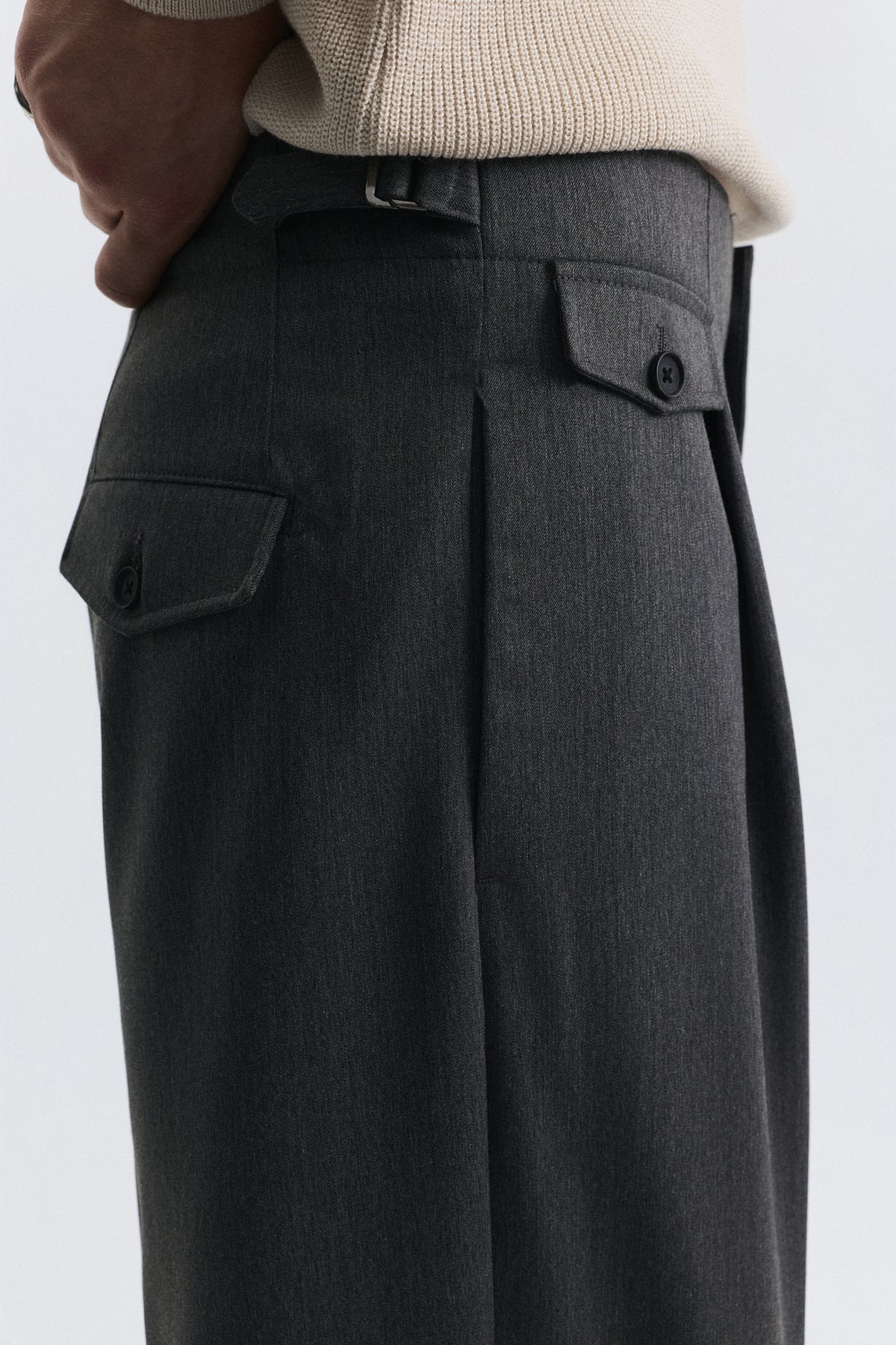 High-Waisted Pleated Pants