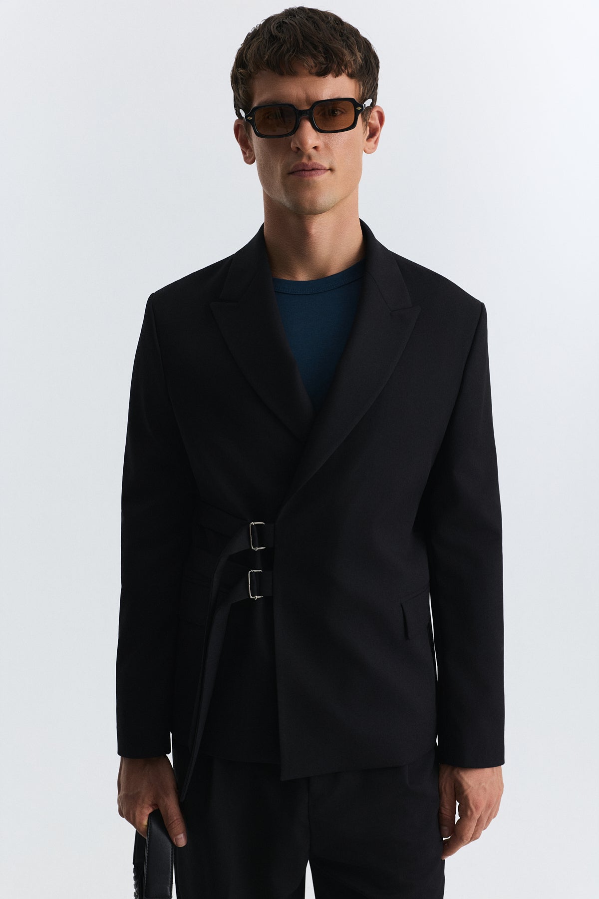 Blazer Jacket with a Snap Closure