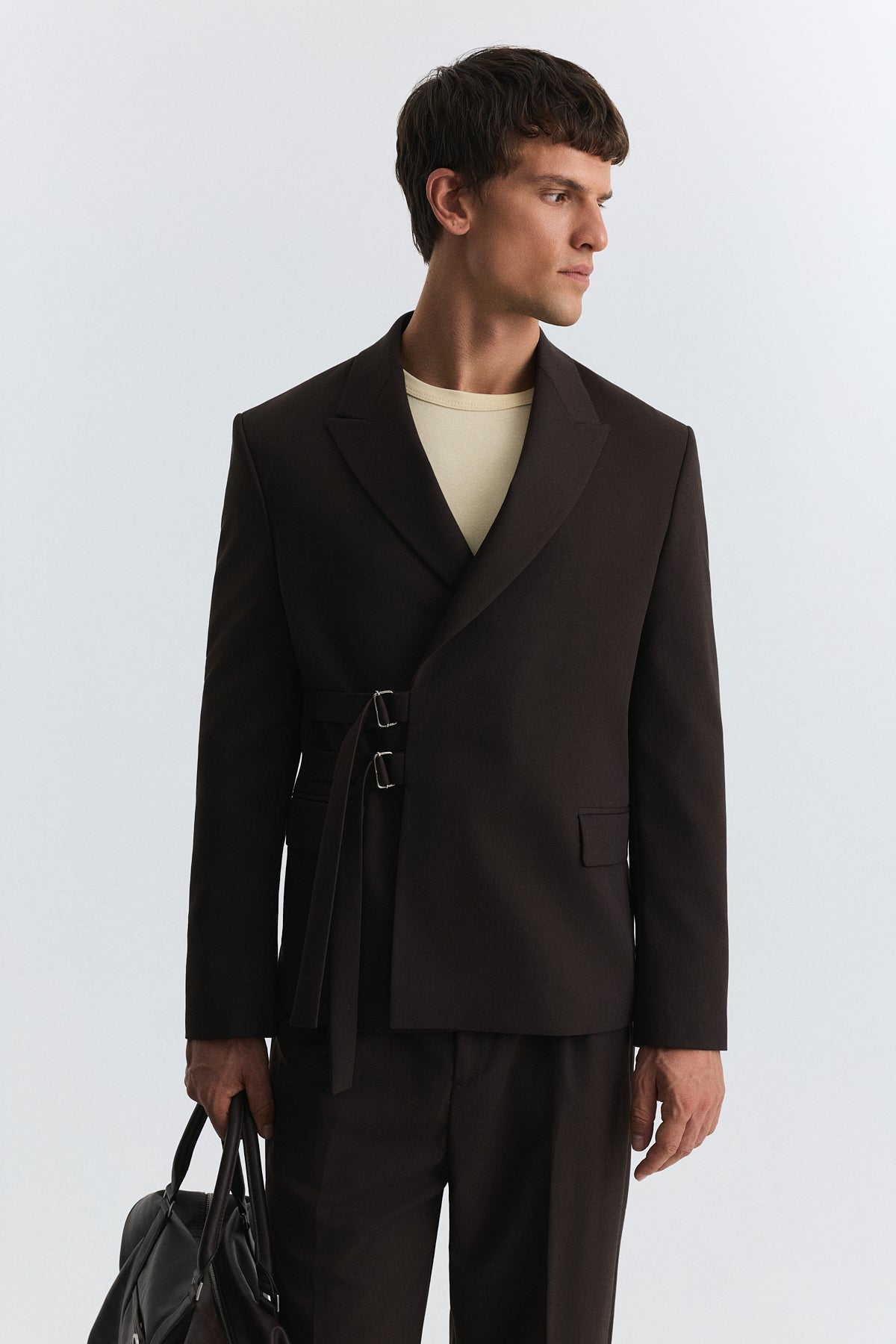 Blazer Jacket with a Snap Closure
