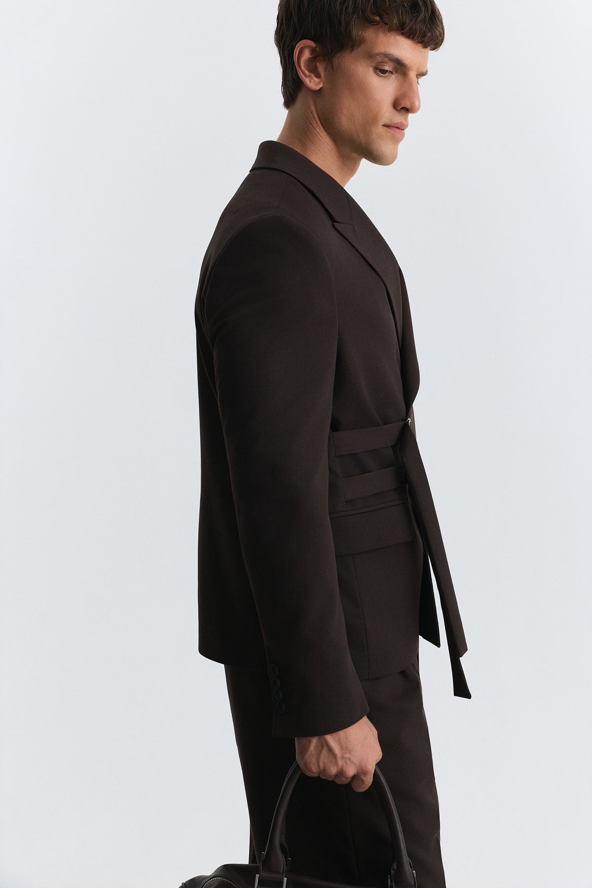 Blazer Jacket with a Snap Closure