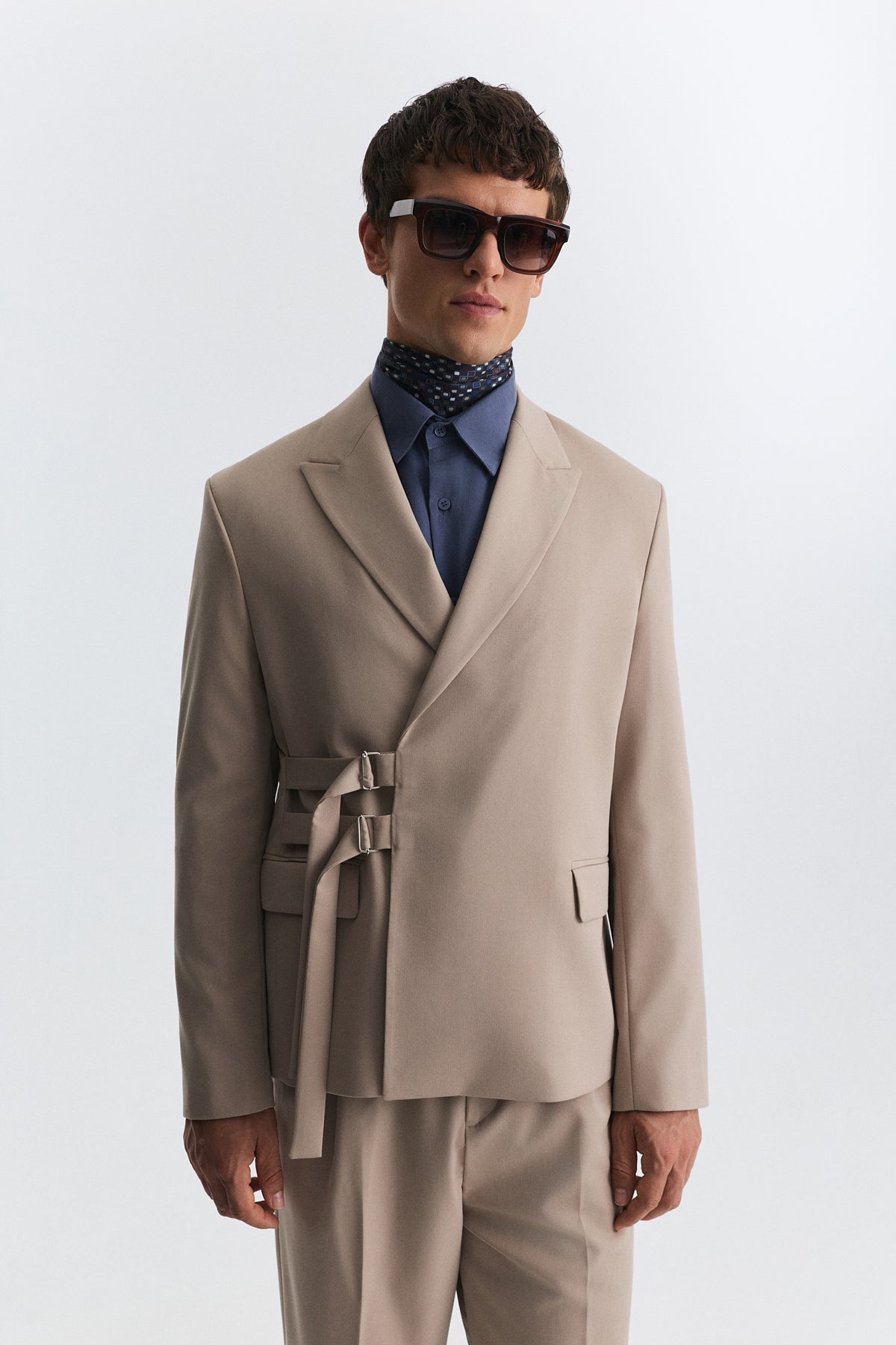 Blazer Jacket with a Snap Closure