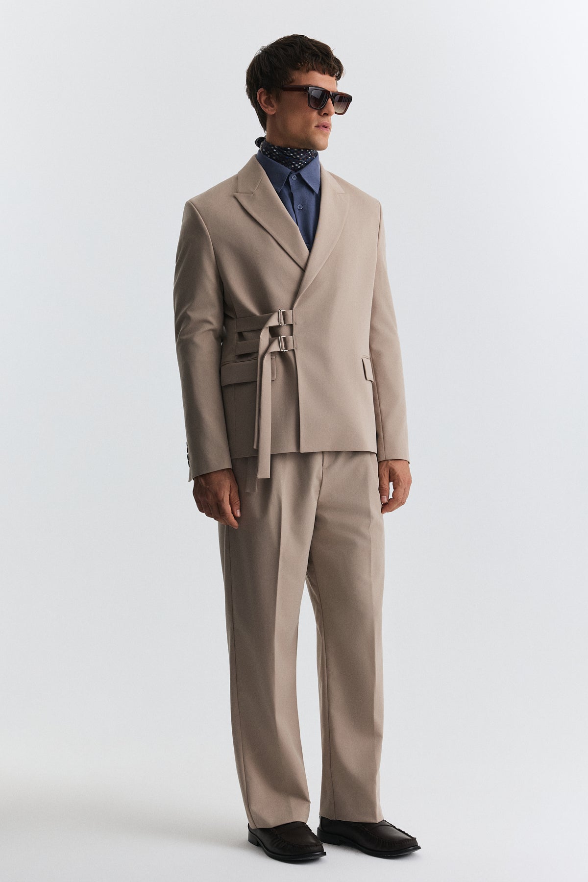 Blazer Jacket with a Snap Closure