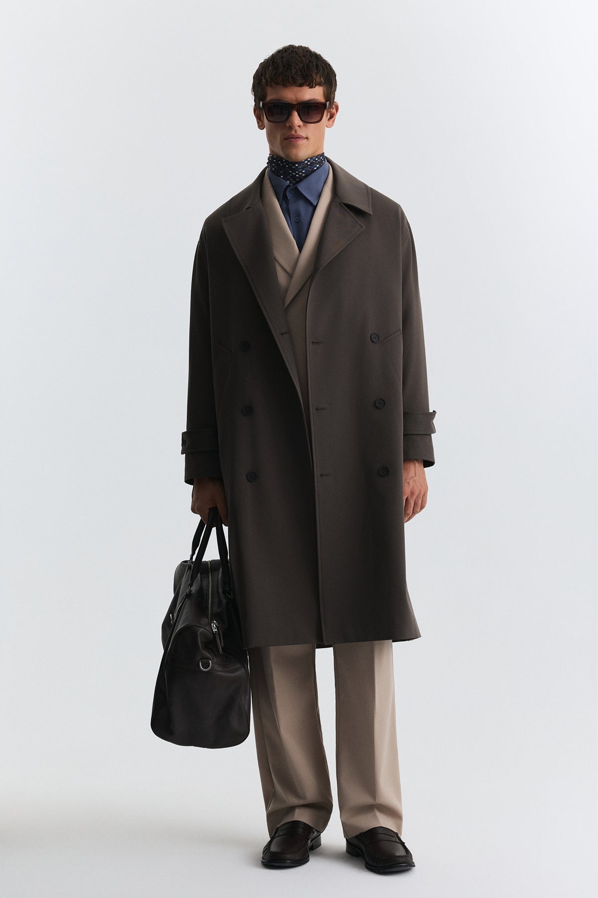 Long Relaxed-Fit Trench Coat