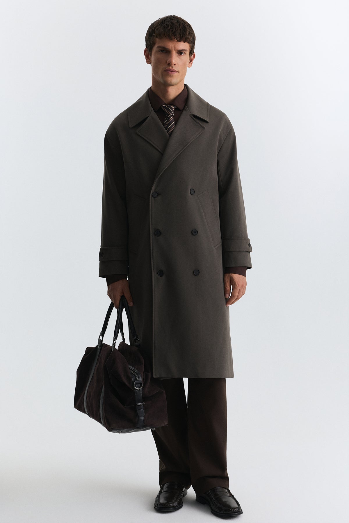 Long Relaxed-Fit Trench Coat